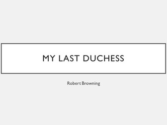 My Last Duchess - Robert Downing - Middle Ability