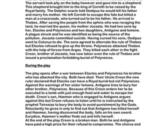 Greek Theatre :Antigone Synopsis (suitable for KS3/4)