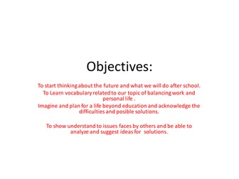 As Level Spanish: Work/life balance. Equilibrio entre vida laboral y vida personal