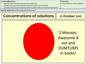 GCSE Chemistry concentration of solutions presentation
