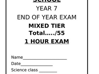 KS3 EXPLORING SCIENCE END OF YEAR TESTS YEAR 7, 8 AND 9 WITH MARK SCHEMES