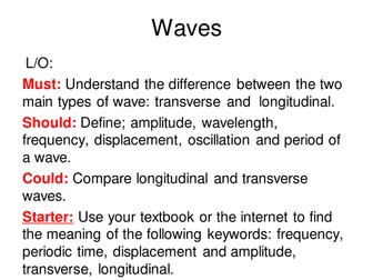 New BTEC Level 3 Applied science Unit 1_C1_Working with waves _Lessons_1& 2