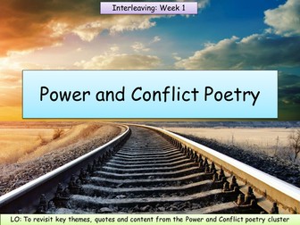 Power and Conflict Poetry Revision one off lesson
