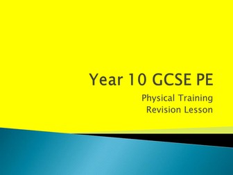 Crystal Maze GCSE PE Revision Lesson on Physical Training (Edexcel)