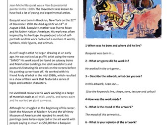 John Michel Basquiat information sheet