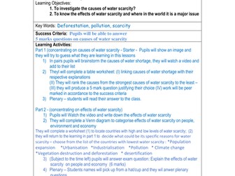 Water shortage/scarcity