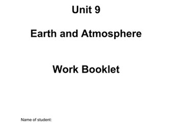 New AQA GCSE Chemistry 'Hodder' Unit 9 Atmosphere - Work Booklet