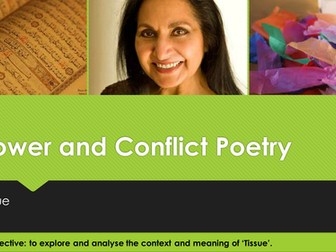 Power and Conflict Poetry- Tissue. 3 Lessons. Analysis and Comparison