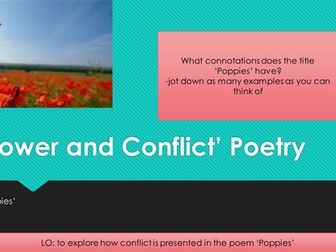 Power and Conflict poetry 'Poppies'