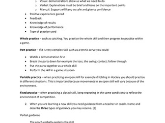 IGCSE PE revision booklet Unit 1