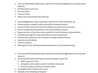 IGCSE PE revision booklet Unit 2