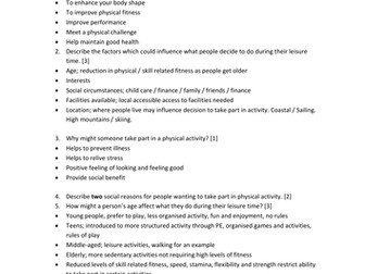 IGCSE PE unit 3 revision booklet