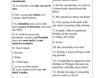 holiday matching exercise