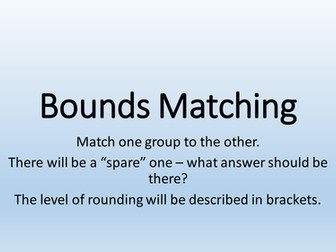 Bounds (Error In Measurement) Matching