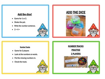 Y1 Maths Challenges for maths activity area