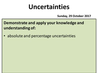 Uncertainties - A Level Physics (OCR A)