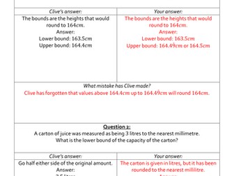 Clumsy Clive On Error In Measurement (Bounds) 2