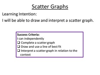 Scatter Graphs GCSE