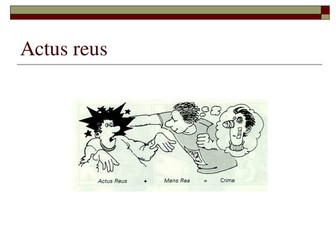Actus reus - conduct, consequence, omissions, state of affairs, involuntariness