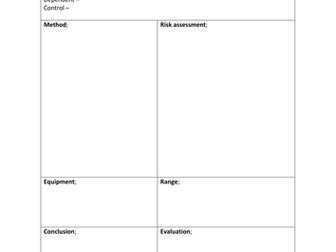 Required Practical planning sheet - Photosynthesis