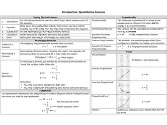 Knowledge Organiser for GCSE Physics Calculations