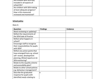 SEN Audit materials