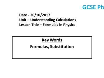 Introduction to GCSE Physic Calculations - Lesson 1