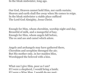 Christmas Poetry: In The Bleak Midwinter