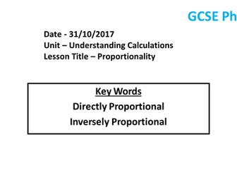 Proportionality - Introduction to GCSE Physic Calculations, Lesson 3