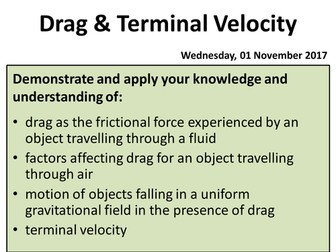 Drag & Terminal Velocity - A Level Physics (OCR A)