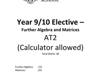 Further algebra and matrices test, solutions and revision
