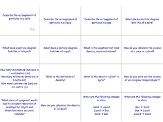 Physics Flashcards AQA Trilogy Science (9-1) P3