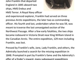 Franklin's lost expedition Handout