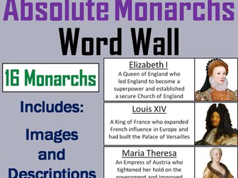 Absolute Monarchs Word Wall Cards