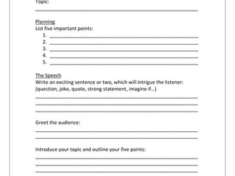 Template for Writing a Speech