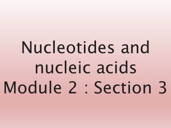 NEW SPEC OCR A AS BIOLOGY Nucleotide and Nucleic Acid