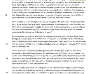 AQA Language Paper 1 - Reading 'Hunger Games' Walkthrough