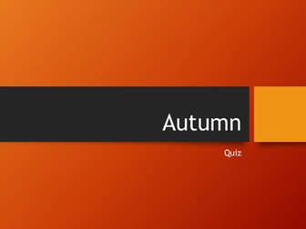 Autumn Quiz - Perfect for form or tutor time!