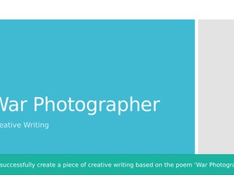 War Photographer Creative Writing Lesson