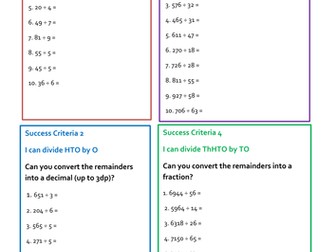 Division Practice Questions Year 6