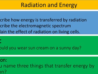 Radiation and energy lesson
