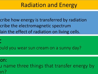 Radiation and energy lesson