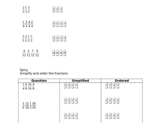 White Rose Maths Hub Fraction Step 2 (Order and Compare Fractions)