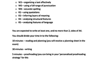 Unseen Prose Year 9 Assessment with Feedback booklet