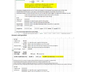 13 x depreciation Q and A (straight line and reducing balance and disposal) for iGCSE AS accounting