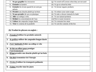 GCSE French - The Environment / l'environnement resource bundle by ...