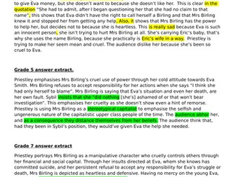 Mrs Birling model paragraphs: 3, 5 and 7
