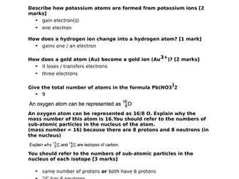 AQA GCSE Chemistry C1 & C2 model answers