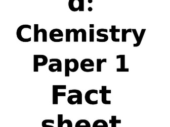 AQA Trilogy: Chemistry Paper 1 Fact Booklet HIGHER