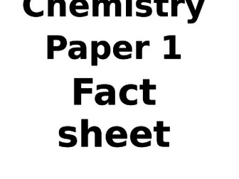 AQA Chemistry ONLY Paper 1 Fact Booklet FOUNDATION